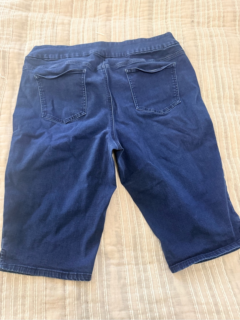 Chico's Dark Blue Denim Bermuda Shorts - Picture 2 of 3
